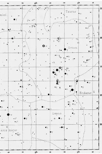 Рис 18 Часть карты неба с областью созвездия Орион из Звездного атласа для - фото 14