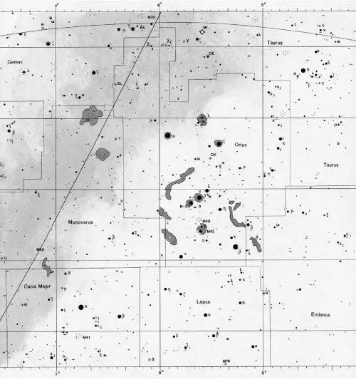Рис 110 Часть карты неба с областью созвездия Орион из Атласа звездного - фото 16