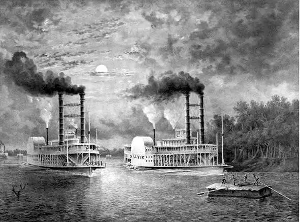 Гонка пароходов Картина Дж Фуллера В годы лоцманства на Миссисипи - фото 6