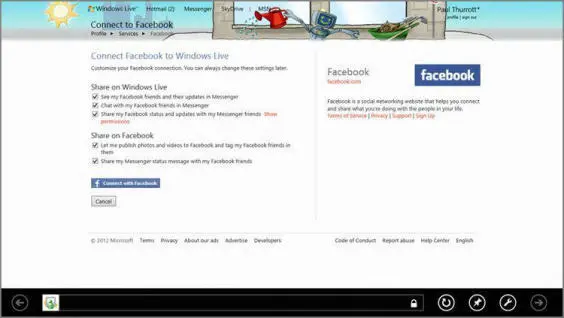 Click Connect with Facebook to connect the Facebook service to the Photos app - фото 296