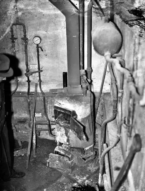 The basement stove where human bodies were found burning on March 11 1944 - фото 6