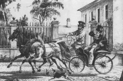 Щеголь на дрожках А О Орловский 1825 Литография Василий Львович Пушкин - фото 74