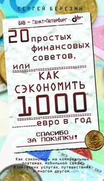 Сергей Березин 20 простых финансовых советов, или Как сэкономить 1000 евро в год обложка книги