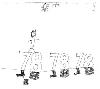 Shadows cast by the number 78 and by the stick figure of Jessy herself It - фото 16