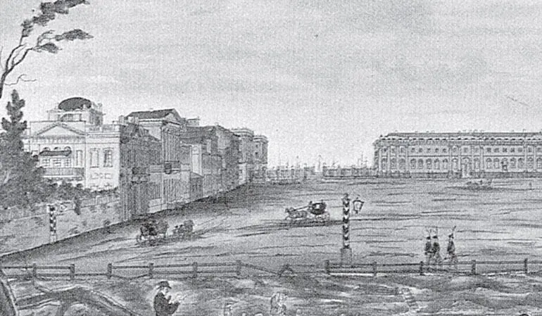 Вид Царицына луга от Верхнего сада Гравюра ИИванова 1814 Боковые - фото 8