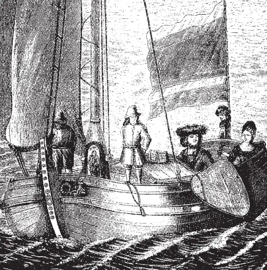 Пётр и Екатерина катающиеся на канале Фрагмент гравюры А Ф Зубова 1716 - фото 34