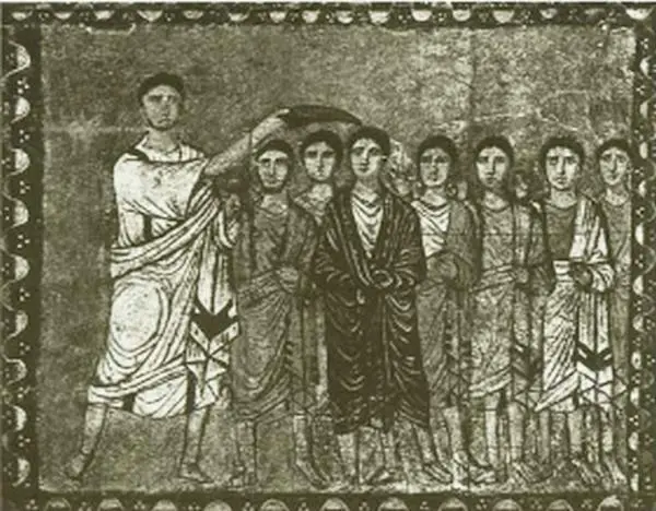 Помазание Давида Мозаика в синагоге в Дуре Сирия 245244 гг до н э - фото 10