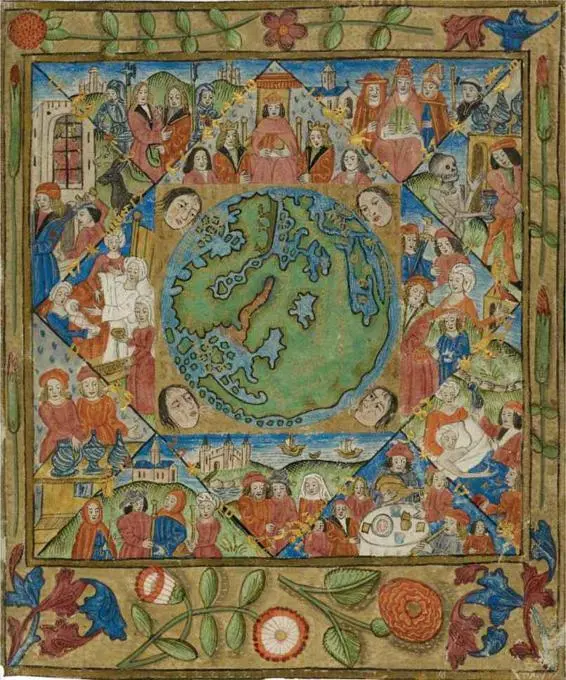 1 A miniature astrological world map with the signs of the Zodiac and - фото 11