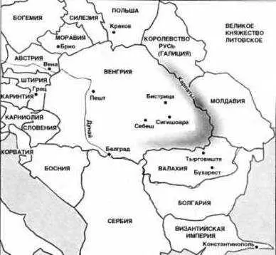 Карта Балкан эпохи Влада Цепеша который правил в Валахии вокруг нее позже - фото 3