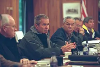 Meeting with Dick Cheney Colin Powell and my national security team at Camp - фото 178