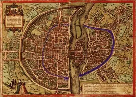 Карта Парижа 1572 год Фобур СенЖермен родившись как рынок округи Марэ со - фото 18