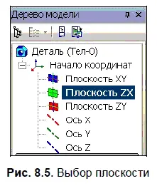 5 Нажмите кнопку Эскизна панели Текущее состояние Плоскость zx станет - фото 297