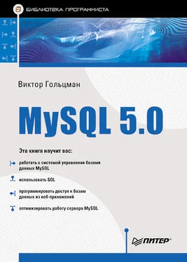 Виктор Гольцман MySQL 5.0. Библиотека программиста обложка книги