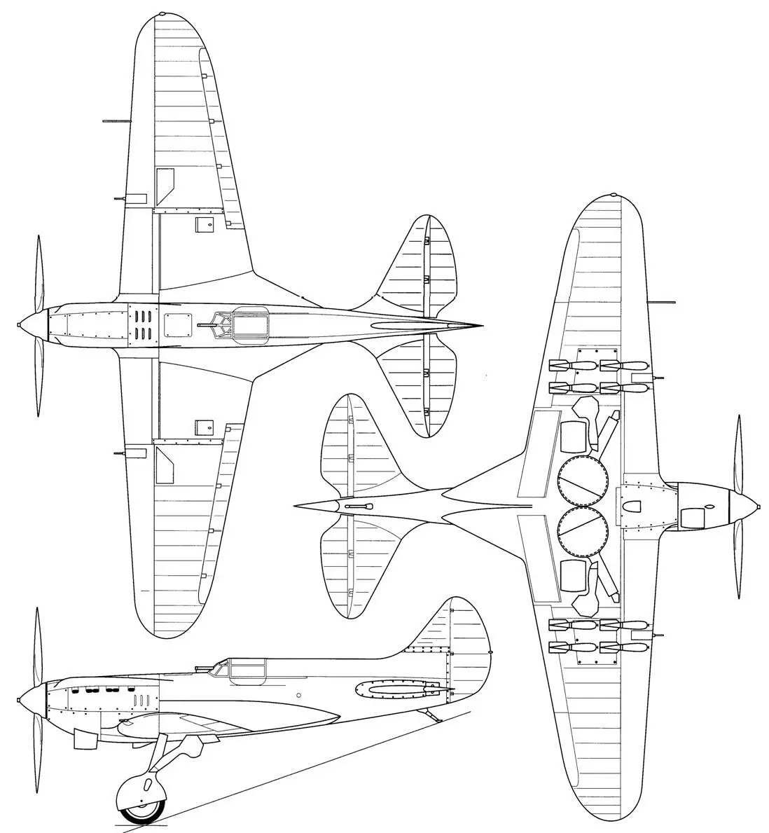 Поликарпов И17бис ЦКБ19 условно показана подвеска бомб Он мог стать - фото 107