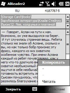Здесь в дополнение к языку и размеру книги отображается путь к ней и аннотация - фото 53