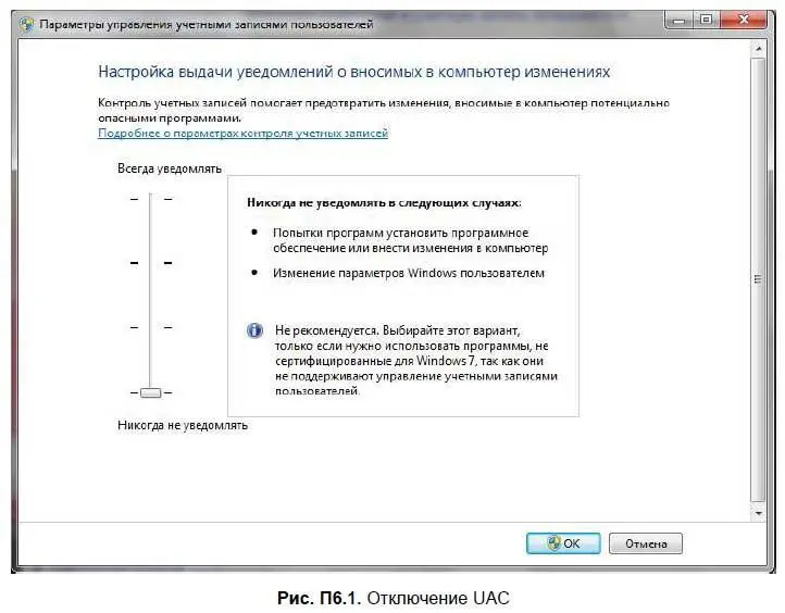 2 Делаем UAC не таким строгим Из соображений безопасности лучше не - фото 371