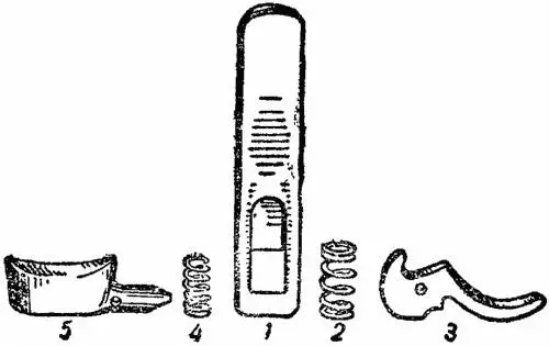 Рис 21Спусковой механизм 1 спусковой рычаг 2 пружина спускового - фото 21