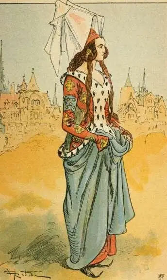 NOBLE DAME FIN DU XIV SIECLE and the solemn are discarded at the same time by - фото 16