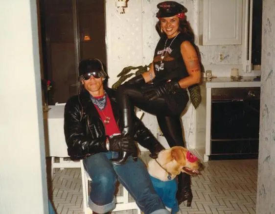 Maria and Conan the dog and I dressed up as bikers for Halloween in the early - фото 100