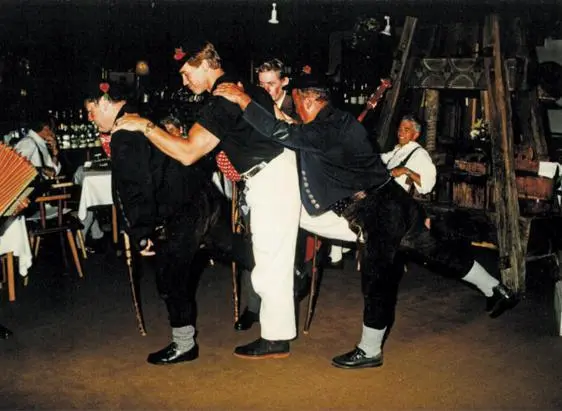 Dancing in a beerhall version of a conga line Schwarzenegger Archive Maria - фото 103