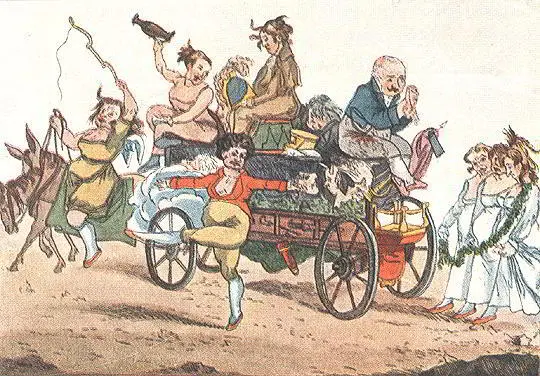 Изгнание из Москвы французских актрис Карикатура А Г Венецианова Все это - фото 191