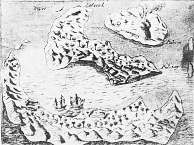 Европейские корабли в водах Малайского архипелага Гравюра 1706 года Все - фото 13