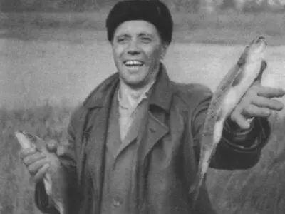 На рыбалке Художник Е Ф Капустин Писатель и актер В М Шукшин - фото 25