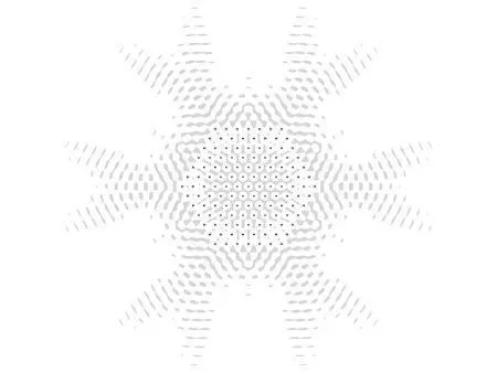 These are the energy troughs around a hexagonal array of luxagens he - фото 46