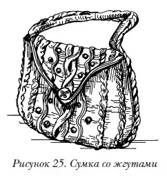 Ход работы Обратите внимание что сумка вяжется в 2 нити Узор Жгуты - фото 28