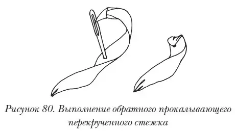 Стежок петля с прикрепкой При выполнении стежка надо сделать прокол иголкой - фото 94