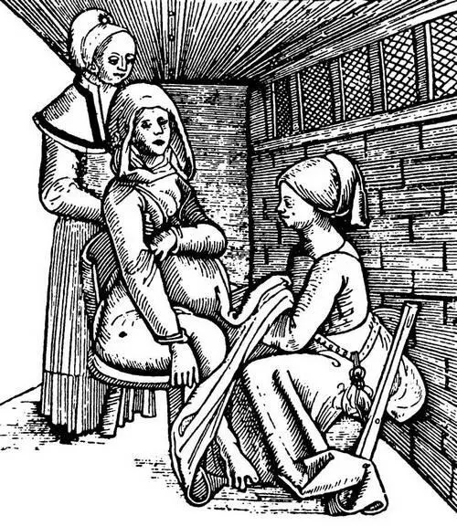 ИСПОЛЬЗОВАНИЕ АКУШЕРСКОГО СТУЛА Гравюра из книги Розовый сад для беременной - фото 6