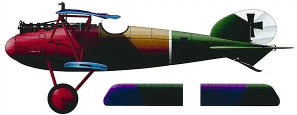 Альбатрос DV из Jasta 11 на котором Манфред летал осенью 1917 г Окраска - фото 27