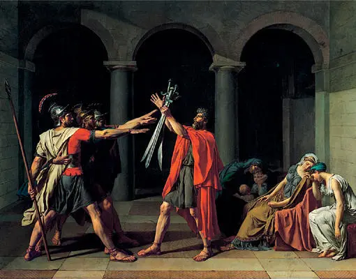 In The Oath of Horatii three brothers swear in the presence of their father - фото 30