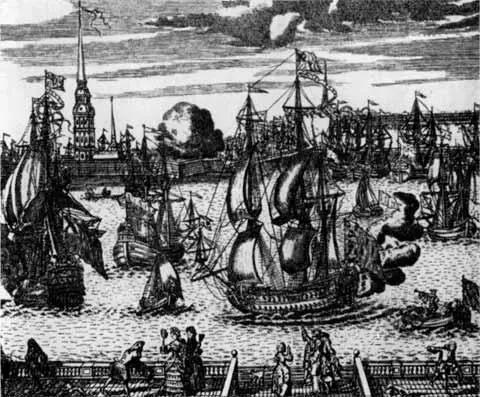 Петербург Гравюра А Зубкова 1727 Петербург Бывший дворец Меншикова где - фото 13