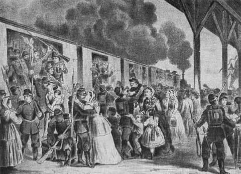 Прощание русских воинов при отъезде на театр войны Гравюра 1877 г Форма - фото 4