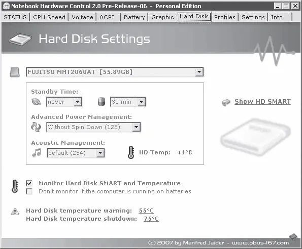 Рис 1231Вкладка Hard Disk Жесткий диск Здесь вы можете установить время - фото 94