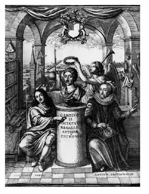 Frontispiece designed by John Evelyn to the official history of the Royal - фото 145