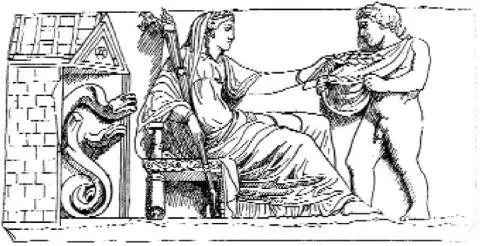 The snake sometimes found coiled round the body of the goddess was called the - фото 34