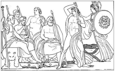 Here Athena restrains Achilies from striking Agamemnon in a drawing by - фото 79