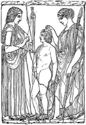 Surviving panel from Eleusis showing Demeter and a candidate for initiation - фото 93