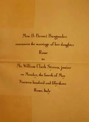 The announcement of Styrons wedding to Rose Burgunder at the Campidoglio in - фото 11