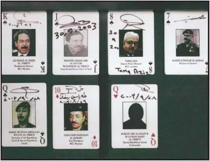 The famous deck of cards listing High Value Targets and distributed to US - фото 3