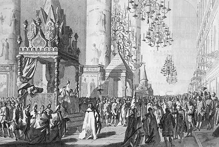 Modelling his illustrations of Catherines coronation on those of the French - фото 24