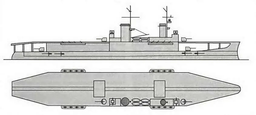 Проект переоборудования линкора Михаил Фрунзе в авиаматку авианосец1925 г - фото 7