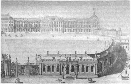 Большой Царскосельский дворец фрагмент Гравюра по рисунку М Махаева 1761 - фото 18