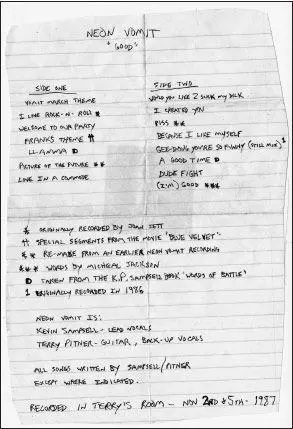 These are liner notes from a Neon Vomit cassette I still have the tape if - фото 15