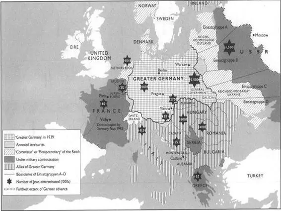5 Nazi occupied Europe 6 Limits of the German occupation of the USSR 7 - фото 5
