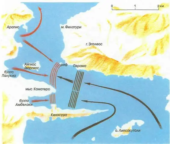 Когда персидский флот вошел в пролив то финикийские корабли двигались колонной - фото 14