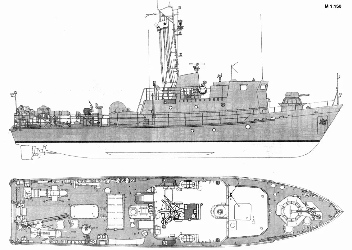Рейдовый ТЩК пр 10750 Продольный разрез рейдового ТЩК пр 10750 1 - фото 32