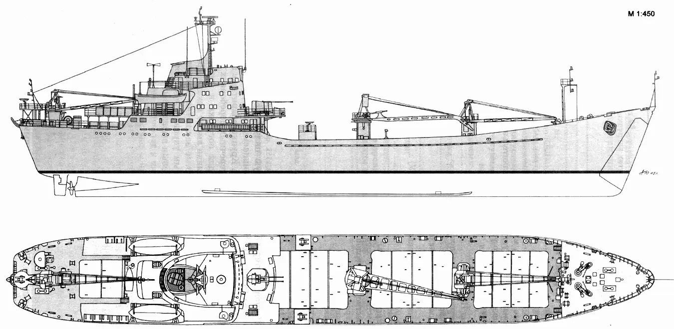 БДК пр 1171 мод I Продольный разрез БДК пр 1171 мод I 1 установка - фото 3